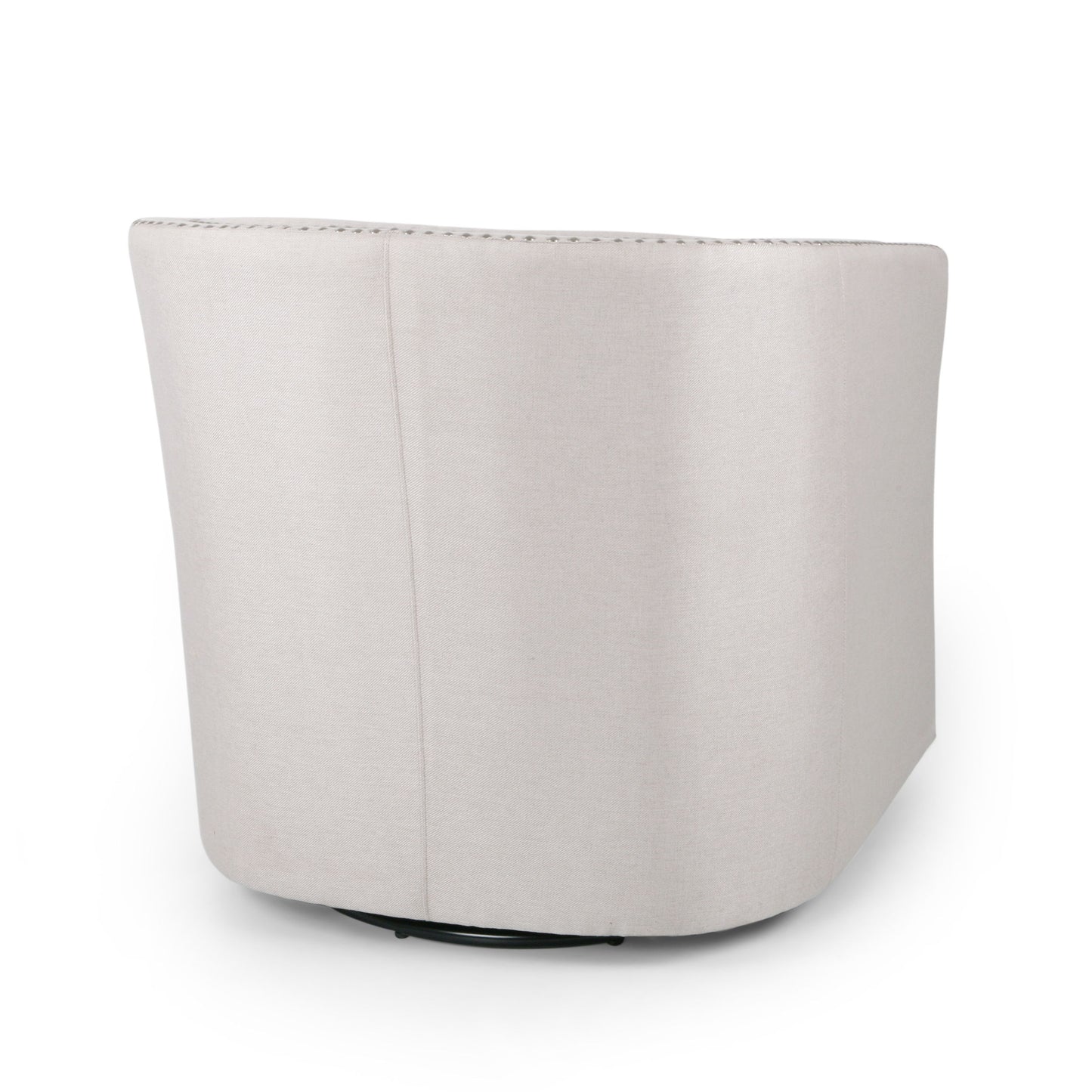 Riverbed - Upholstered Swivel Chair With Nailhead Trim And Sloped Arms - Wheat