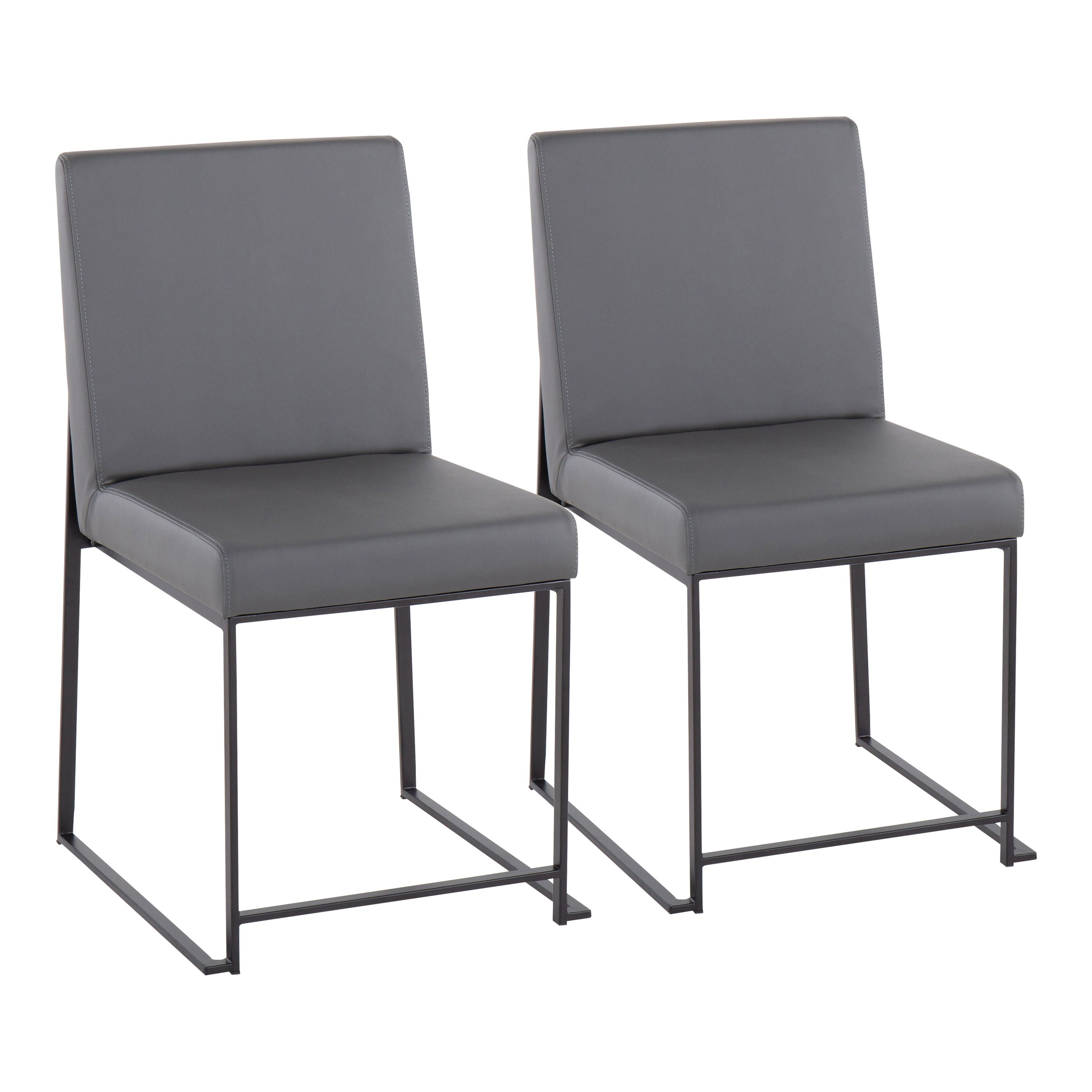 Fuji - Contemporary High Back Dining Chair (Set of 2) - Black / Gray