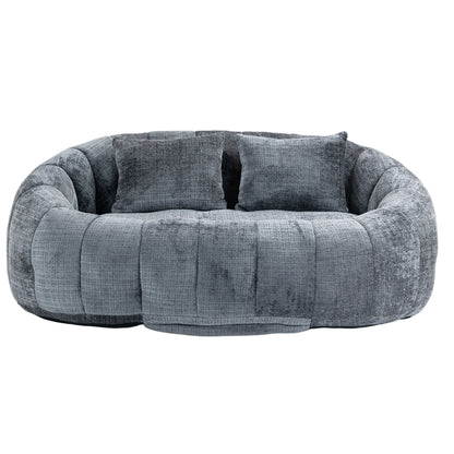 Contemporary Bean Bag Sofa Lazy Sofa Durable Comfort Lounger For Indoor & Outdoor Use - Gray