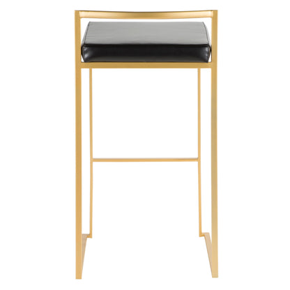 Fuji - Contemporary / Glam Barstool (Set of 2) - Gold / Black