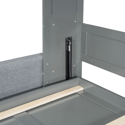 Queen Size Murphy Wall Bed With Sofa - Gray