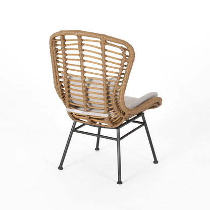 Calypso - Outdoor Chair With Water Resistance Cushion And Iron Frame - Beige