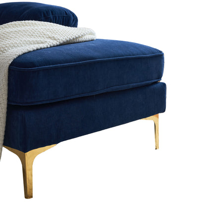 Modern L Shaped Sectional Sofa For Living Room And Bedroom - Blue