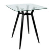 Clara - Mid-Century Modern Square Counter Table - Black / Clear
