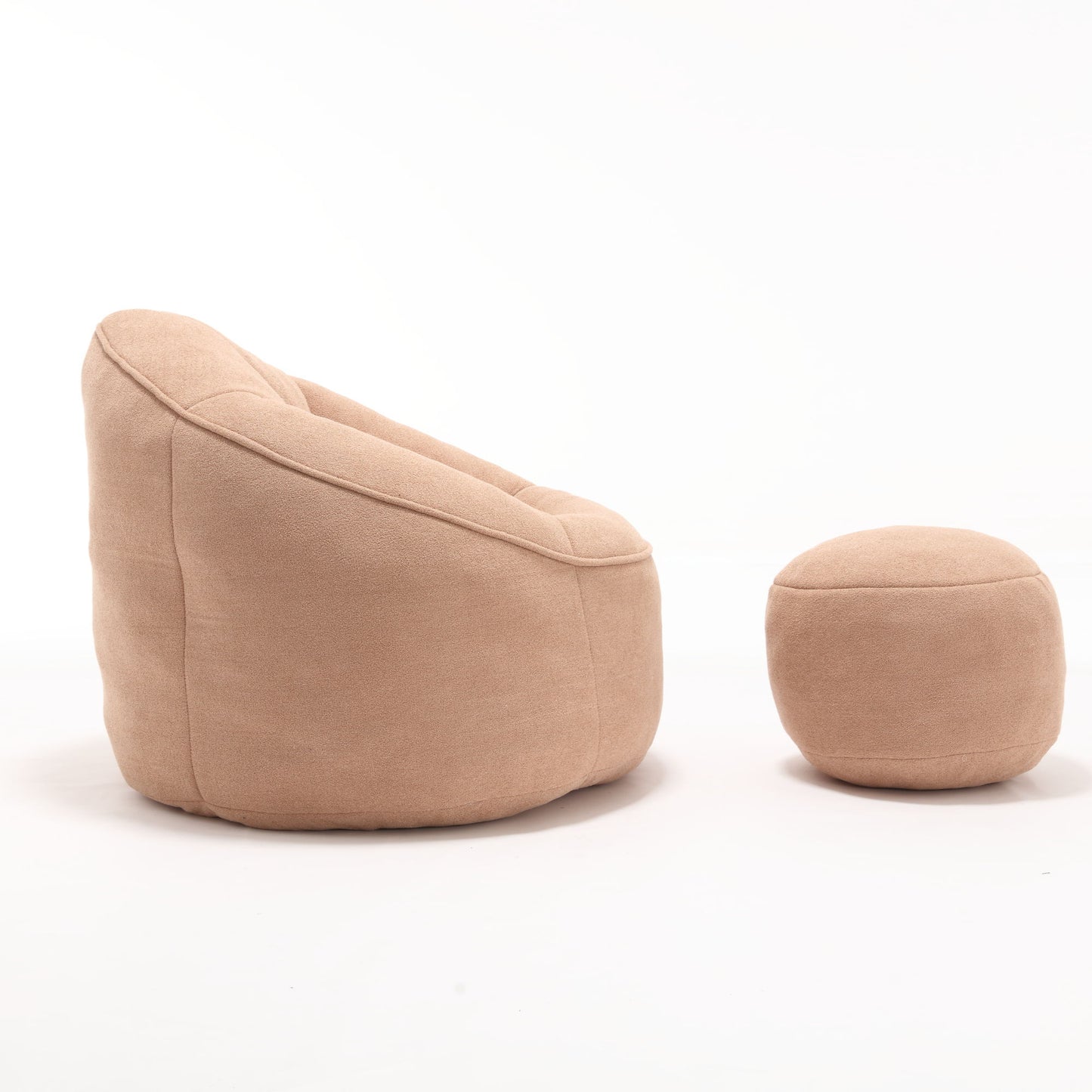 Bedding Bean Bag Sofa Chair High Pressure Foam Bean Bag Chair Adult Material With Padded Foam Padding Compressed Bean Bag With Footrest - Tan