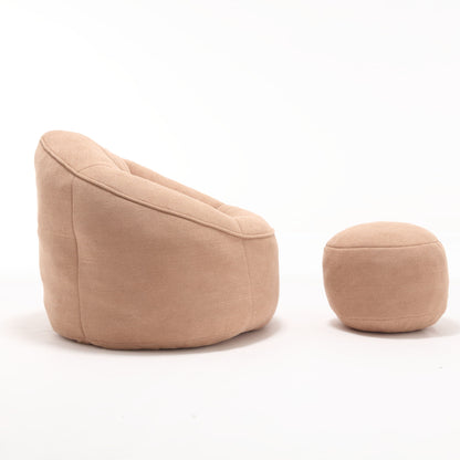 Bedding Bean Bag Sofa Chair High Pressure Foam Bean Bag Chair Adult Material With Padded Foam Padding Compressed Bean Bag With Footrest - Tan