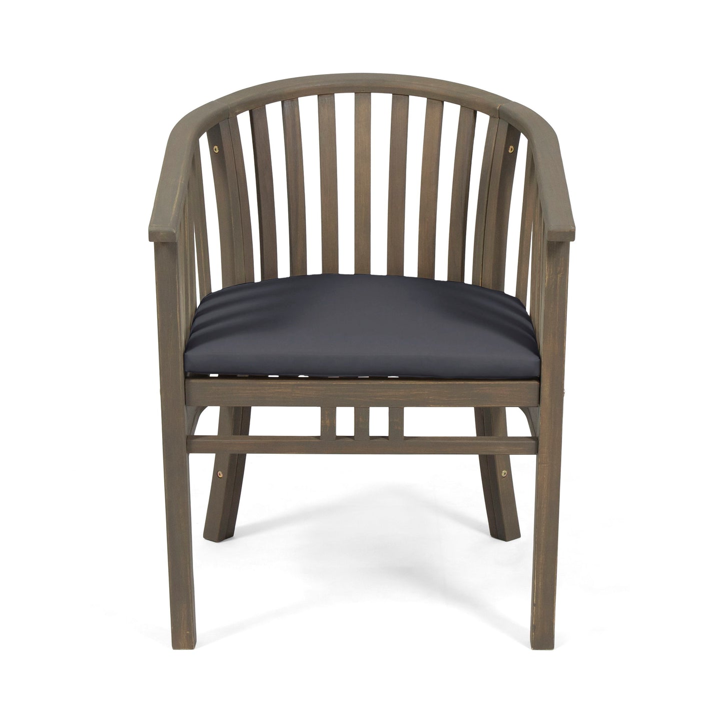 Outdoor Wooden Dining Chairs With Cushions, (Set of 2) - Dark Gray / Gray