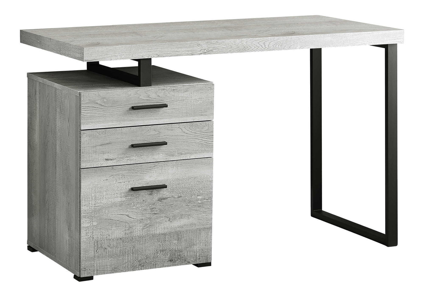 Computer Desk For Home Office, Laptop, Left, Right Set - Up, Storage Drawers - Gray