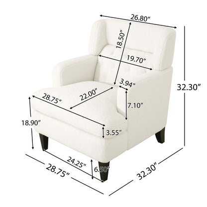 Upholstered Accent Chair Tufted Armchair For Living Room - Beige