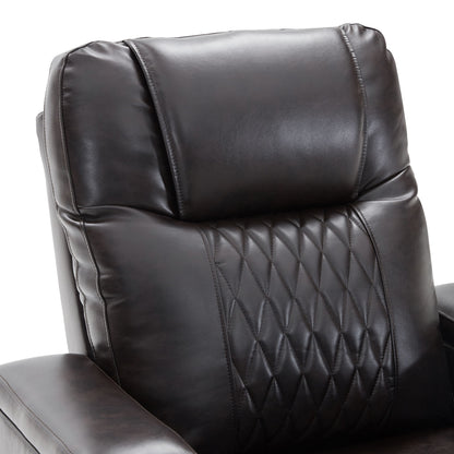 Power Motion Recliner With USB Charging Port And Hidden Arm Storage 2 Convenient Cup Holders Design And 360 Degree Swivel Tray Table - Black