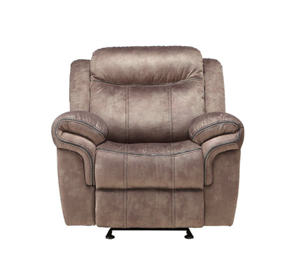 Zubaida - Two Tone Velvet 3 Piece Recliner Living Room Set - Chocolate