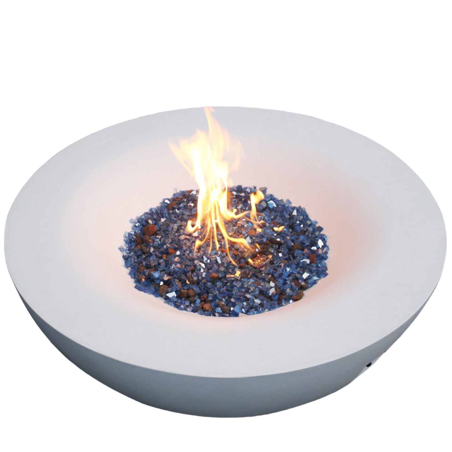 Outdoor Concrete Propane Gas Fire Pit Bowl - Antique White