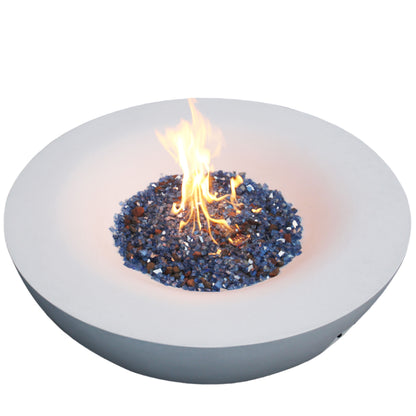 Outdoor Concrete Propane Gas Fire Pit Bowl - Antique White