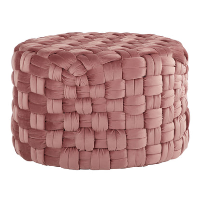 Braided - Round Ottoman - Blush Pink