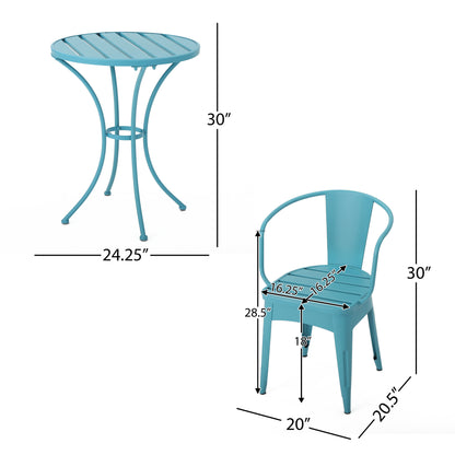 Yearn - 3 Piece Bistro Set With Table And 2 Chairs - Blue