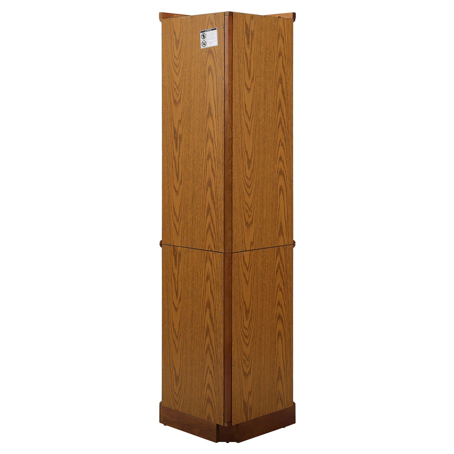 6 Shelf Lighted Corner Curio Cabinet With Adjustable Tempered Glass Shelves And Mirror Back (E26 Light Bulb Not Included) - Oak