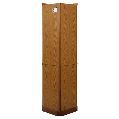 6 Shelf Lighted Corner Curio Cabinet With Adjustable Tempered Glass Shelves And Mirror Back (E26 Light Bulb Not Included) - Oak