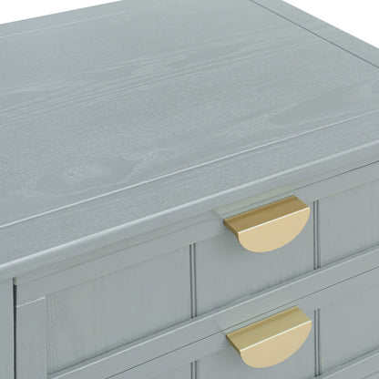 2 Drawer Side Table, American Style, End Table, Suitable For Bedroom, Living Room, Study - Light Gray