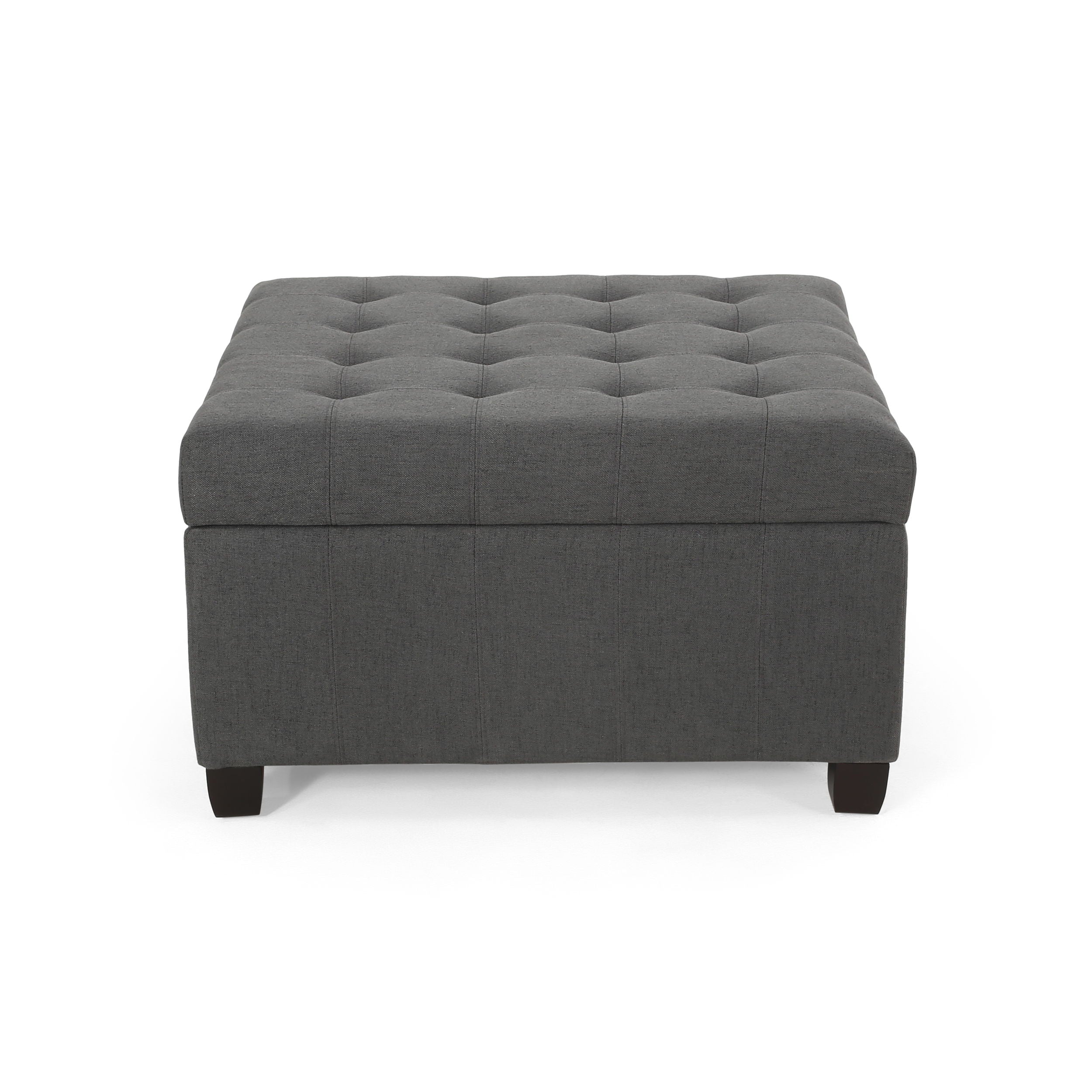 Isabella - Ottoman Contemporary Storage Solution - Dark Gray