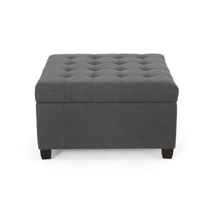 Isabella - Ottoman Contemporary Storage Solution - Dark Gray