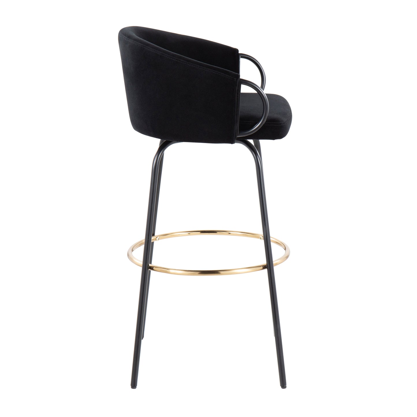 Claire - Contemporary / Glam Barstool With Footrest (Set of 2) - Black