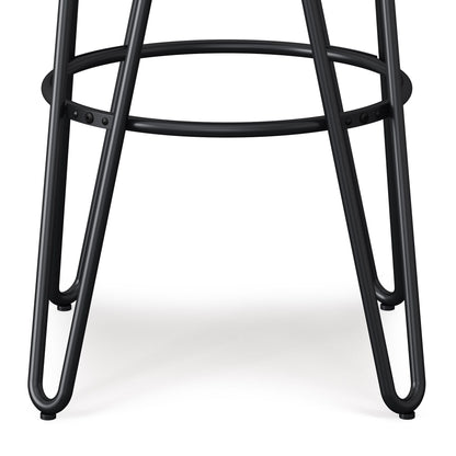 Simeon - Metal Bar Stool With Wood Seat - Natural / Black