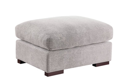 Tatman - Linen Blend Sectional With 2 Ottomans - Light Gray