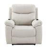 Chriki - Polished Microfiber Power Motion Recliner With Lift Heating Massage Chair - Beige