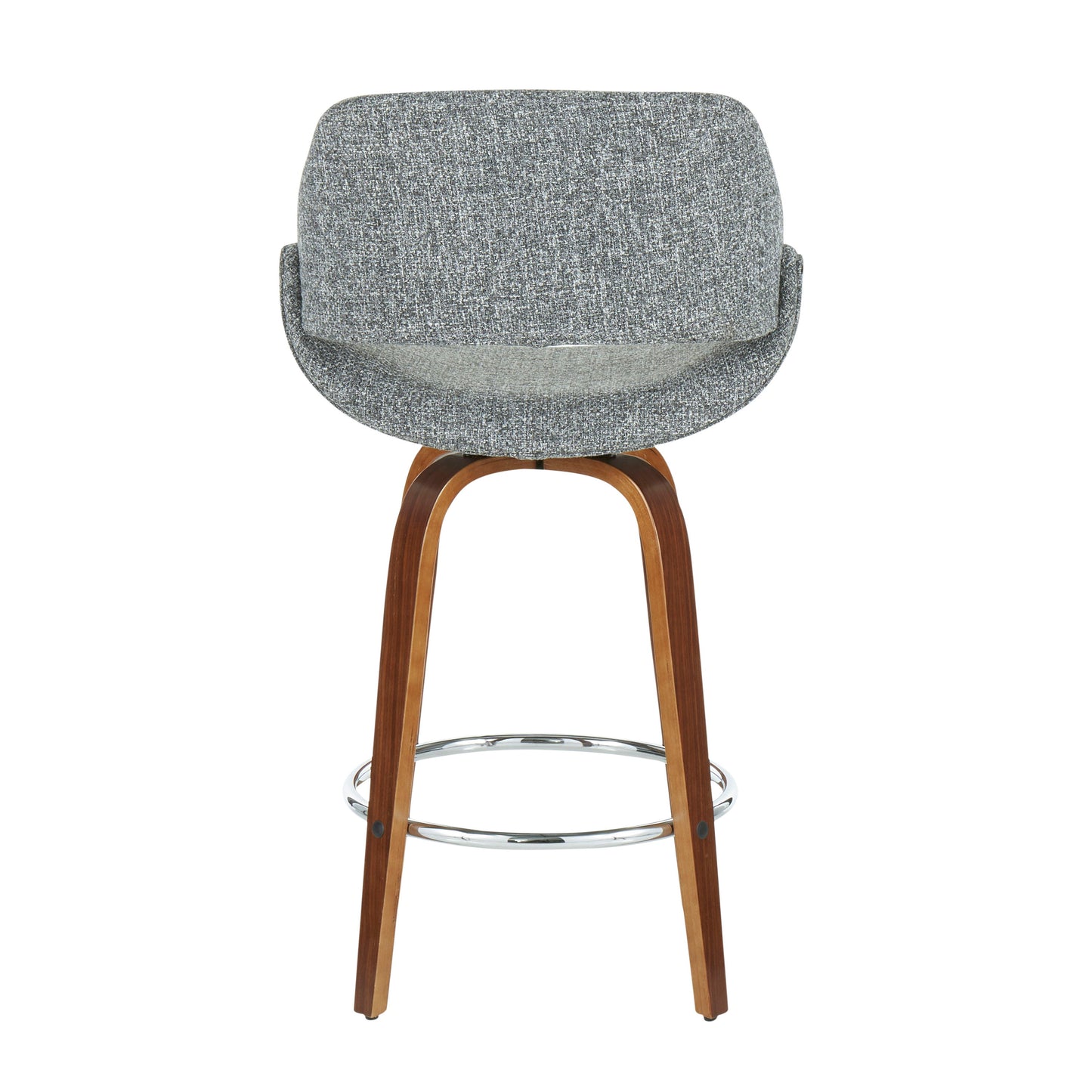 Fabrico - Mid-Century Modern Counter Stool (Set of 2) - Walnut / Gray