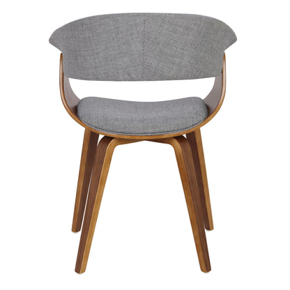 Vintage - Mod Mid-Century Modern Dining Accent Chair (Set of 2) - Walnut / Light Gray