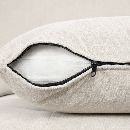 Oversized Sectional Sofa U-Shaped Sofa Couch Pull-Out Sofa Bed With Two Throw Pillows For Living Room - Beige