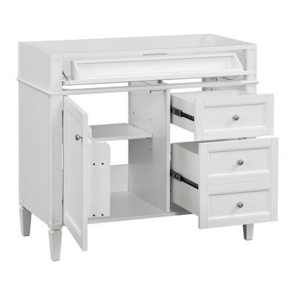 Bathroom Vanity Without Top Sink, Modern Bathroom Storage Cabinet With 2 Drawers And A Tip-Out Drawer, Frame (Not Include Basin Sink) - White
