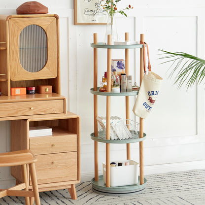 Storage Shelf, 360ÔøΩÔøΩÔøΩÔøΩÔøΩÔøΩÔøΩÔøΩÔøΩÔøΩÔøΩÔøΩÔøΩÔøΩÔøΩ Rotating Bookshelf, 4 Tier Bookcase With Large-Capacity Storage Space, Multifunctional Storage Rack, Compact Design For Living Room - Natural