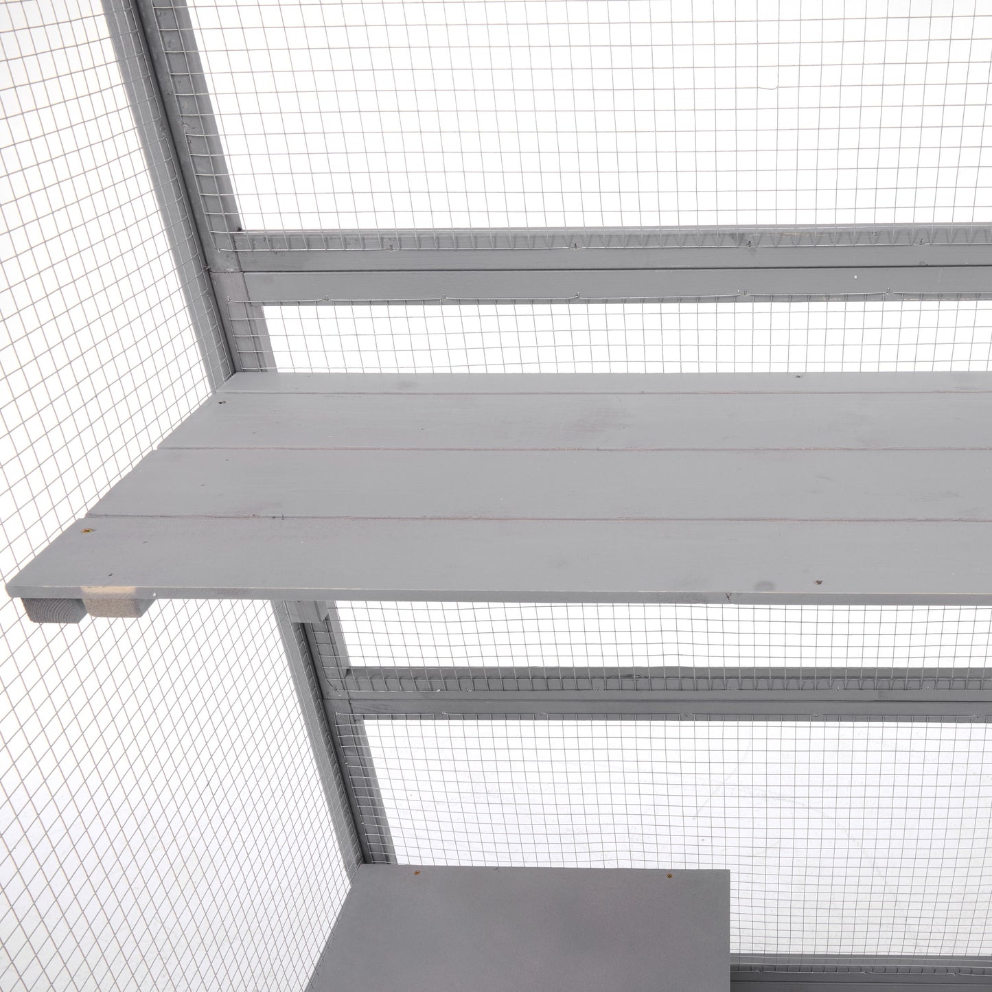 Outdoor Cat House, Diy Cat Enclosure Catio With Double Enter Doors - Light Gray
