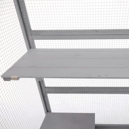 Outdoor Cat House, Diy Cat Enclosure Catio With Double Enter Doors - Light Gray