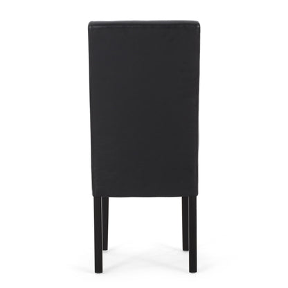 Contemporary Dining Chair (Set of 2) With Rubberwood Legs - Black