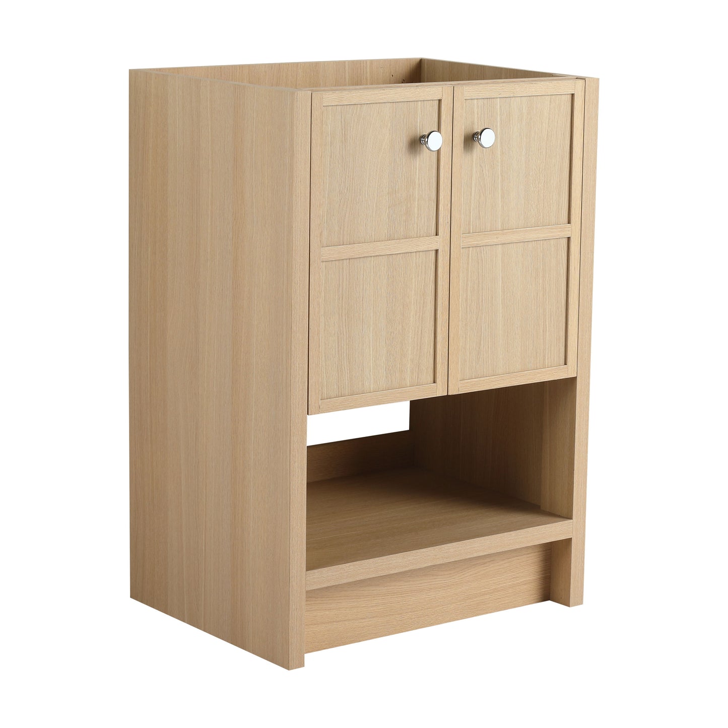 Modern Freestanding Bathroom Vanity With 2 Soft Closing Doors, Excluding Sink - Oak