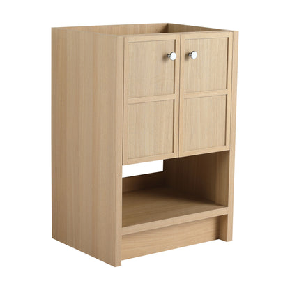 Modern Freestanding Bathroom Vanity With 2 Soft Closing Doors, Excluding Sink - Oak