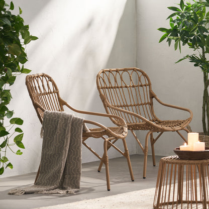 Monsoon Outdoor Accent Chair With Open Weave Design - Light Brown