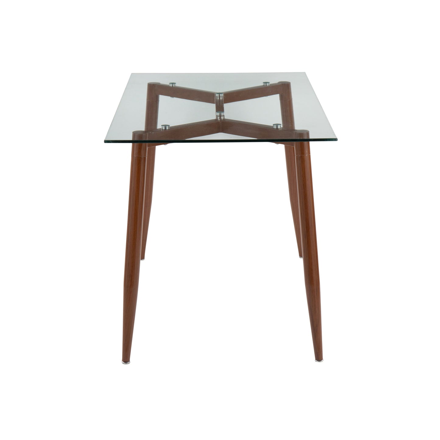 Clara - Contemporary Table - Walnut / Clear