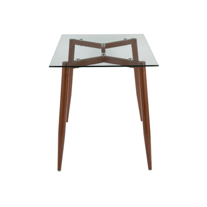 Clara - Contemporary Table - Walnut / Clear