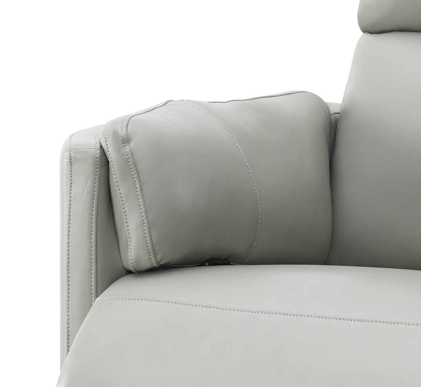 Sagen - Faux Leather Glider Recliner With Swivel - Gray