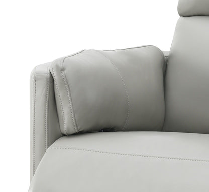 Sagen - Faux Leather Glider Recliner With Swivel - Gray