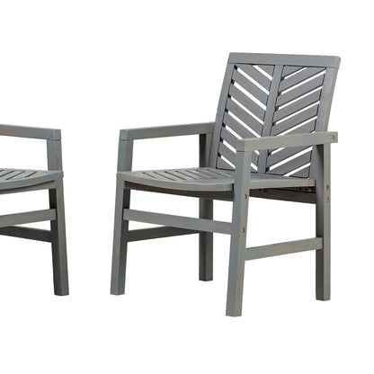 Modern 2 Piece Chevron Patio Chairs - Gray Wash
