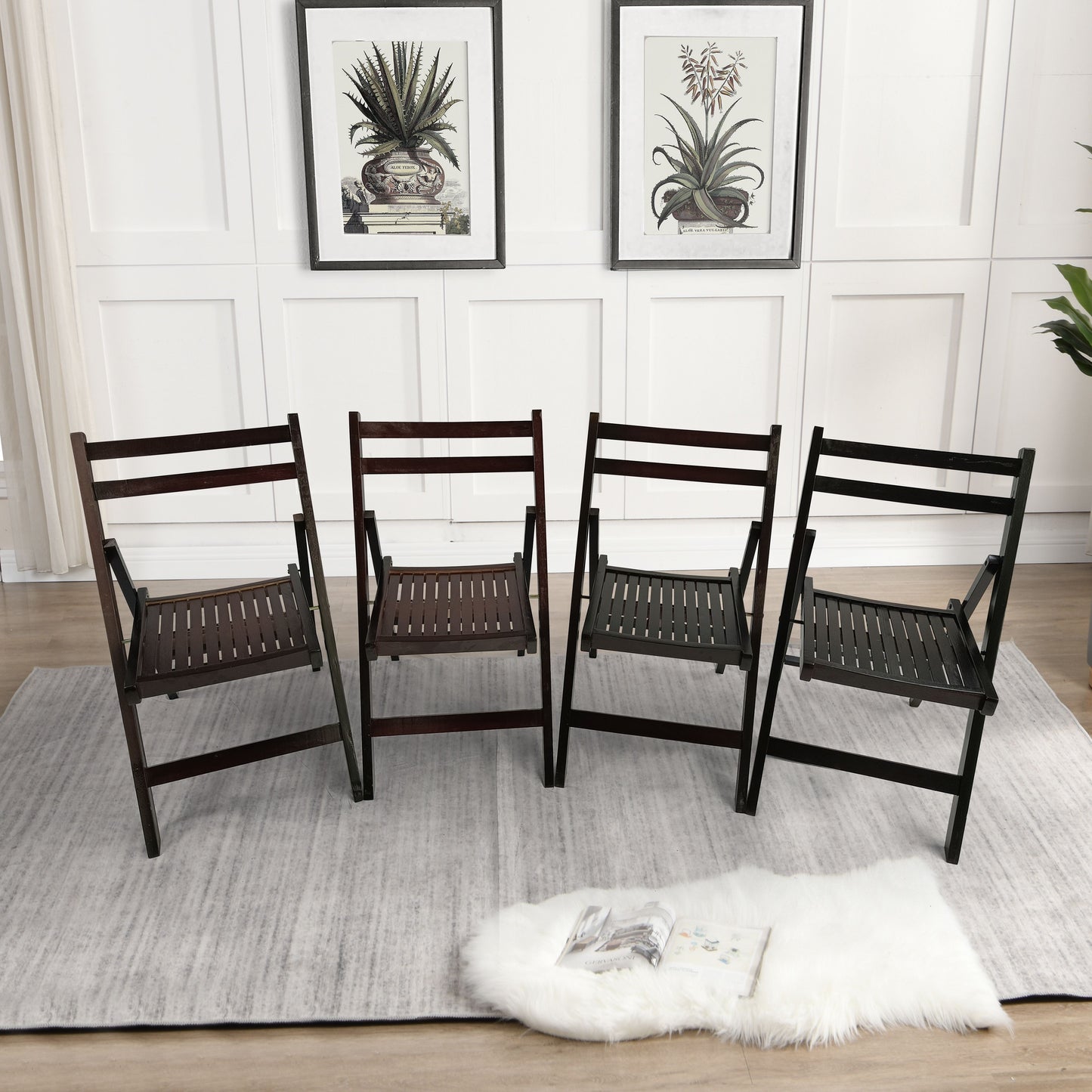 Folding Special Event Chairs, Foldable Style (Set of 4) - Cherry