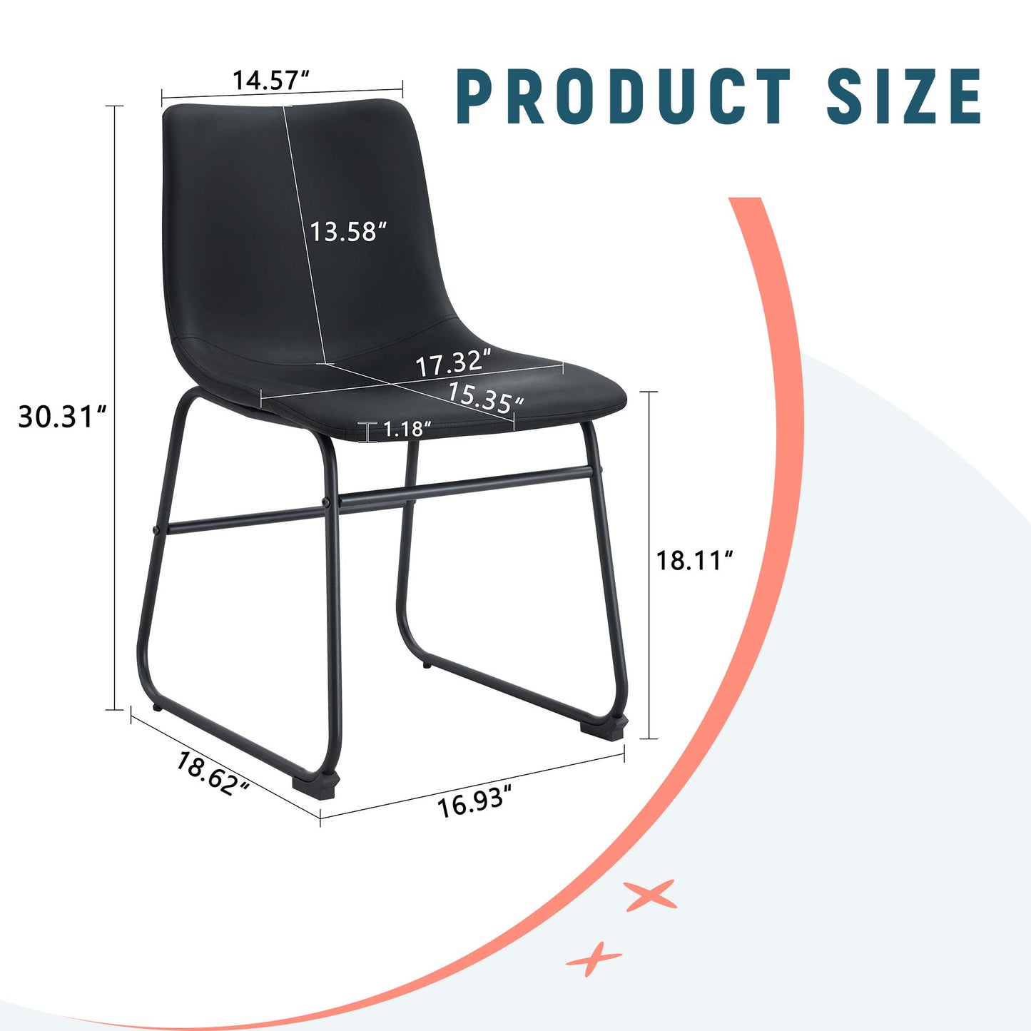(Set of 4) Classic Chairs, A Stylish Seat Suitable For Modern Minimalist And Industrial Style Environments - Black