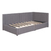 Twin Size Upholstered Daybed With 2 Storage Drawers, Sofa Bed Frame No Box Spring Needed - Gray