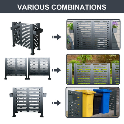 4 X 2 Ft Air Conditioner Fence For Outdoor Units, Metal Privacy Fence Cover, Perfect To Conceal Air Conditioning Units - Charcoal