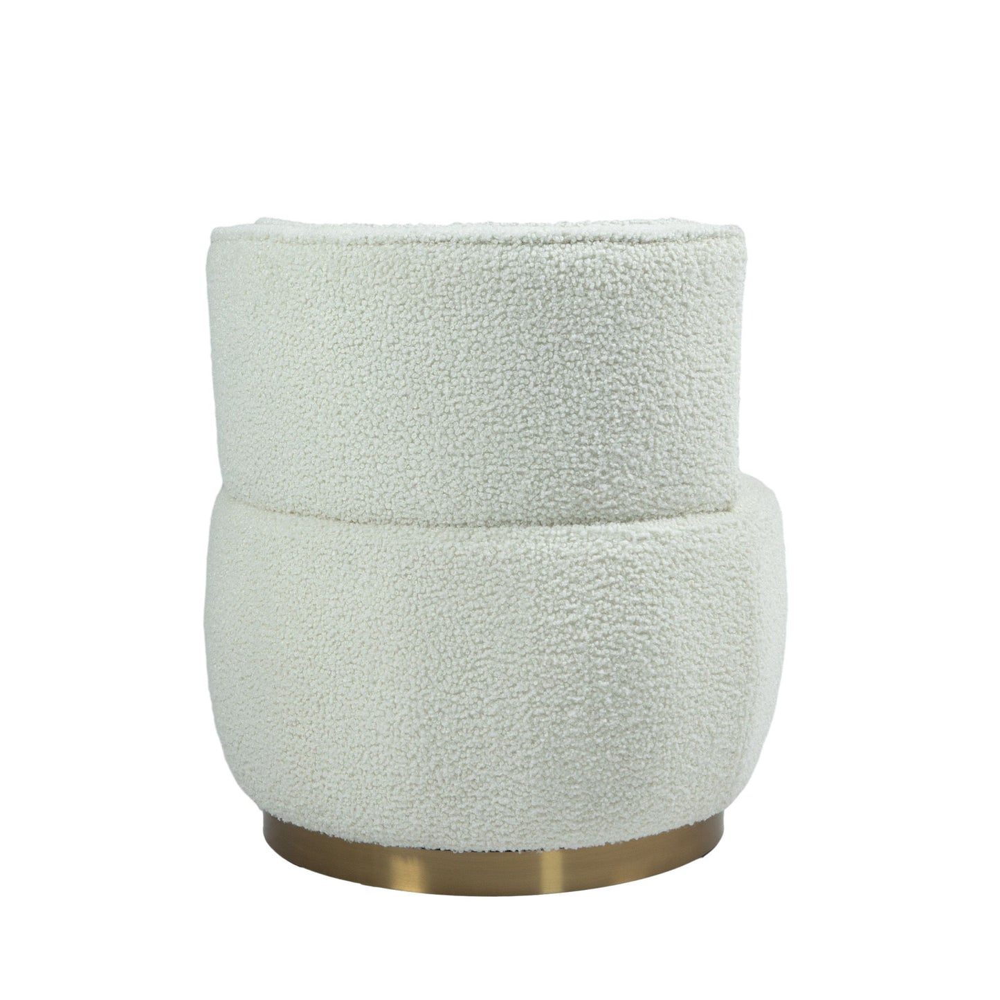 Coolmore - 360 Degree Swivel Cuddle Barrel Accent Sofa Chair, Round Armchair With Wide Upholstered Teddy Fabric - Cream