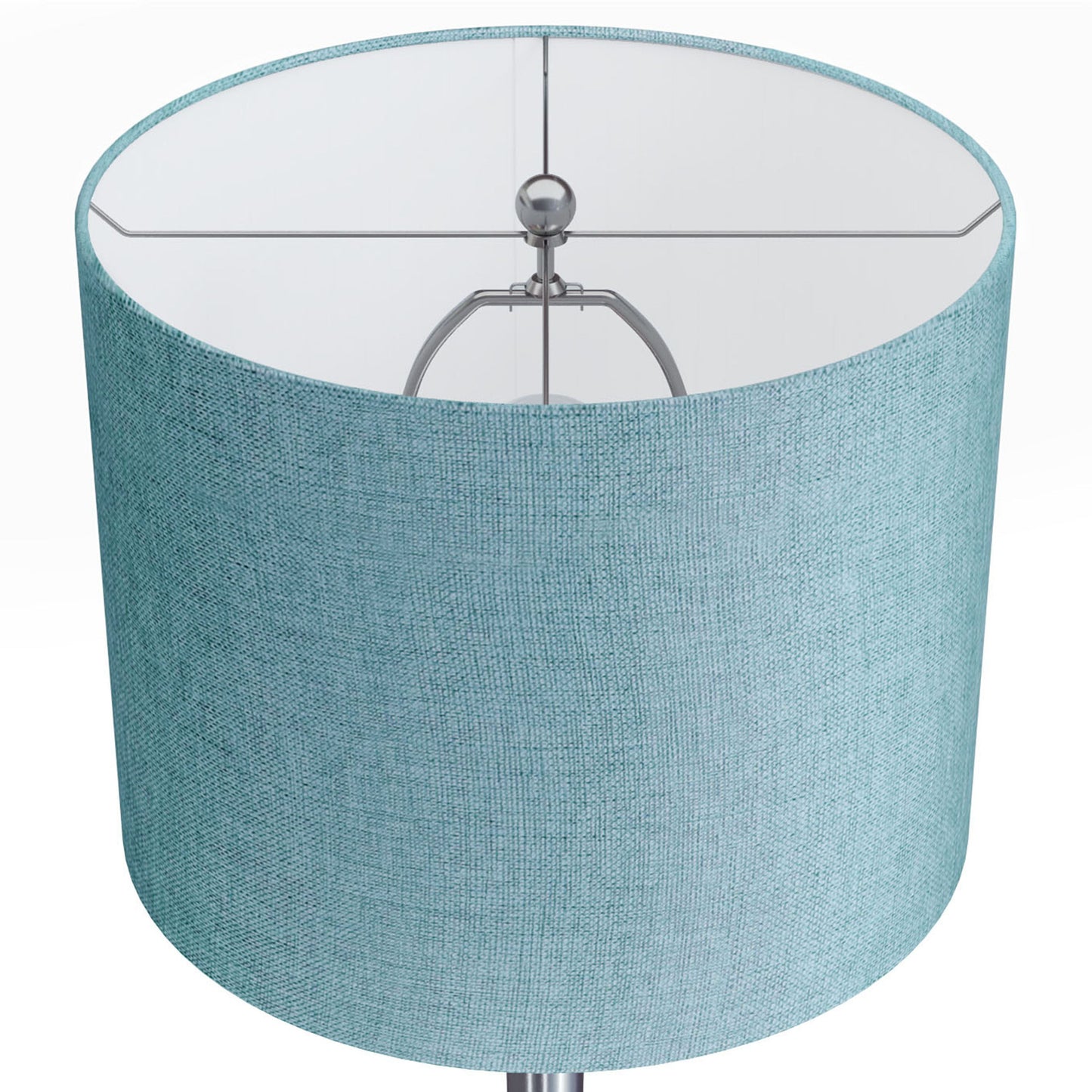Lenuxe - Contemporary Table Lamp (Set of 2) - Nickel / Turquoise